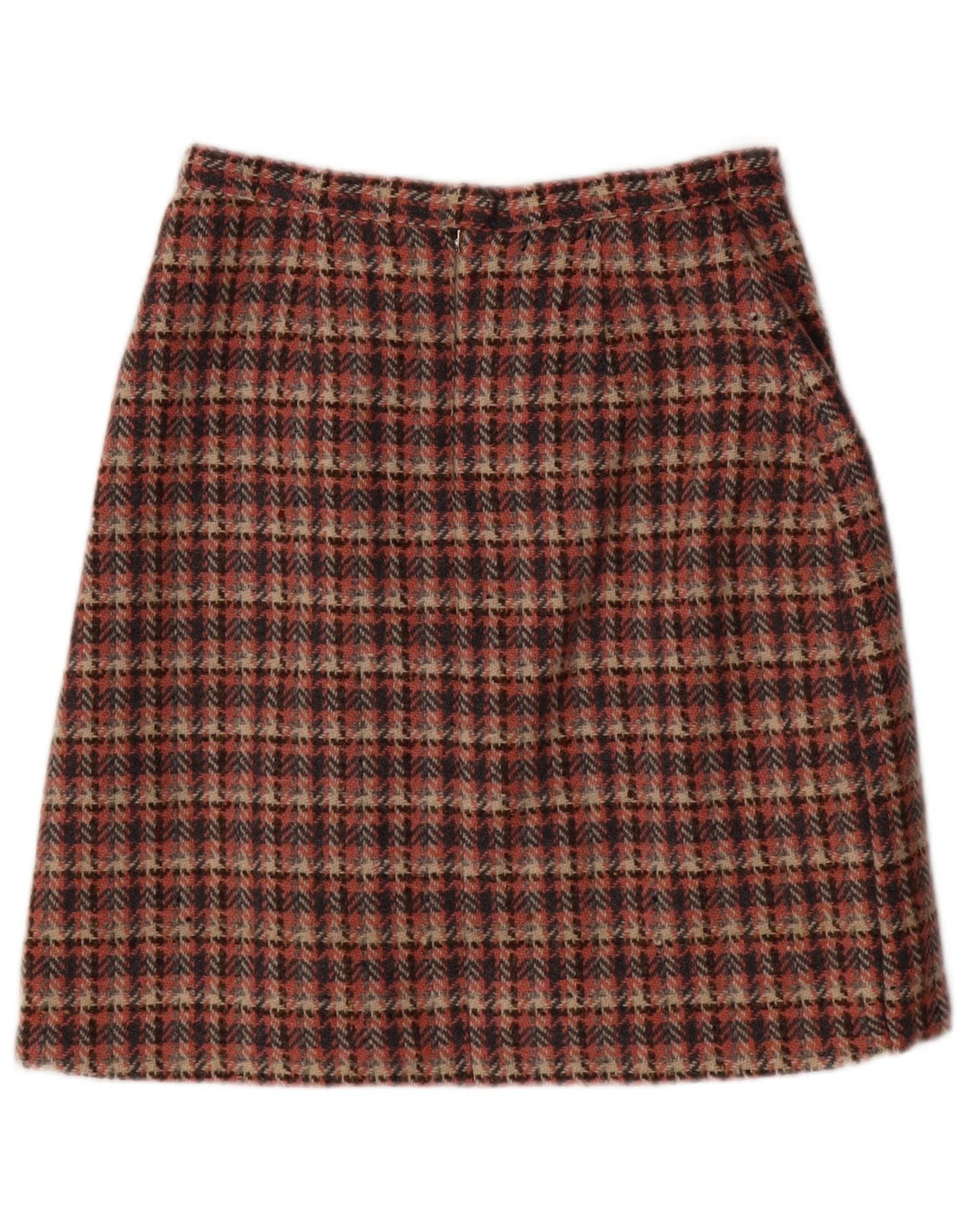 Винтажная женская юбка-трапеция EU 38 Medium W28 Розовая с узором «гусиные лапки»