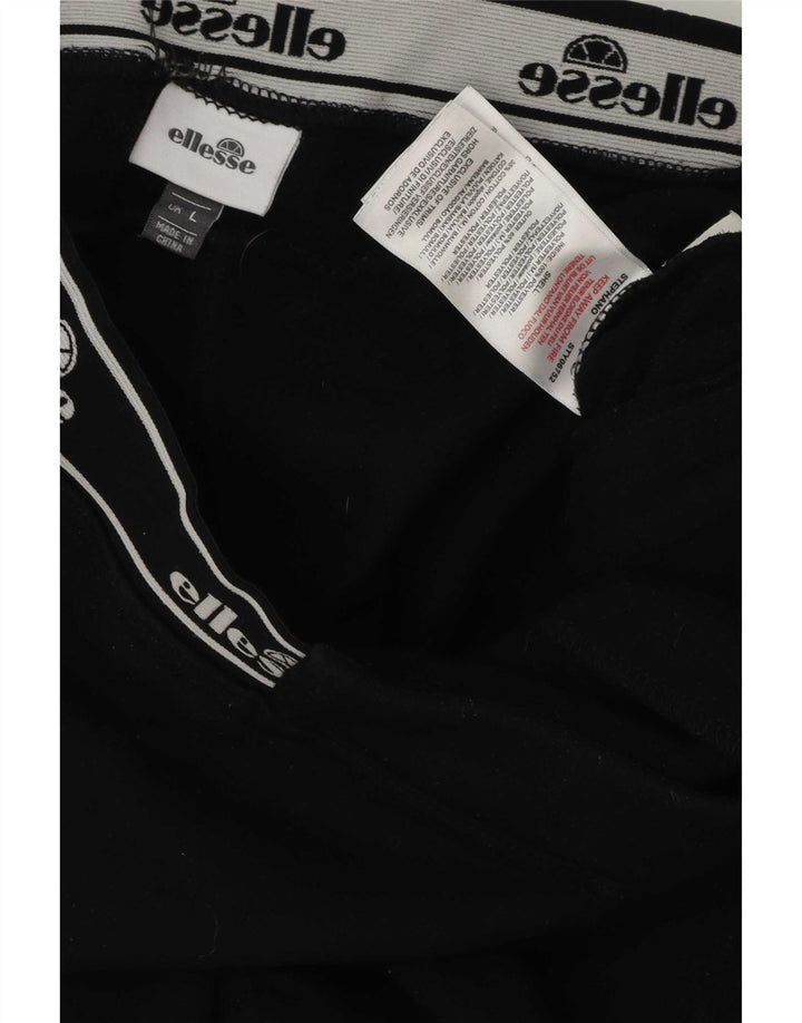 Мужские спортивные брюки Ellesse с графическим рисунком, большие черные хлопковые