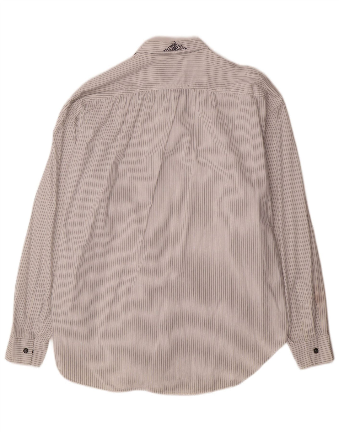 VINTAGE Мужская рубашка XL из хлопка в тонкую полоску белого цвета