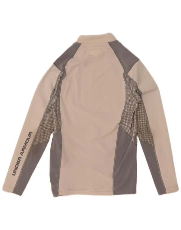 Мужской топ с рисунком Cold Gear Under Armour, большой, кремовый, с длинным рукавом