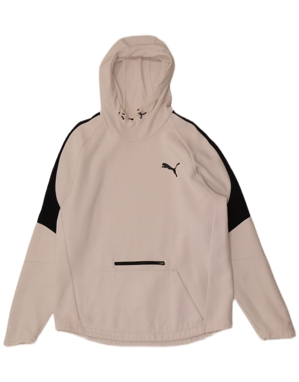Мужской джемпер с капюшоном Puma XL, белый, хлопок с цветными блоками