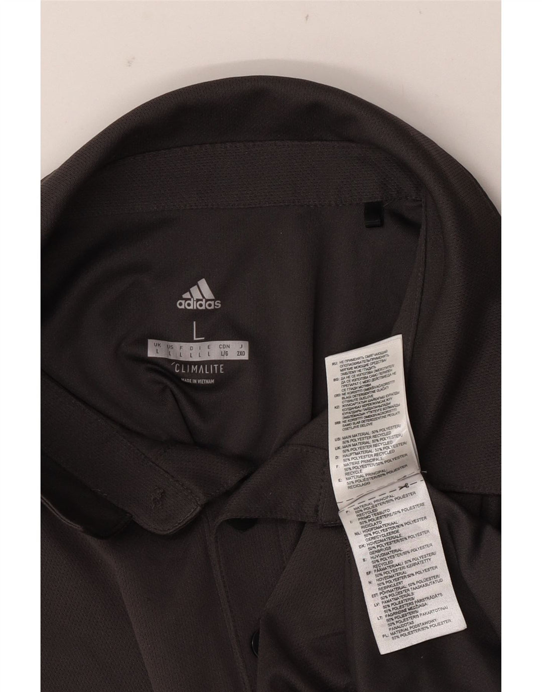Мужская рубашка-поло ADIDAS Climalite, большая серая, полиэстер