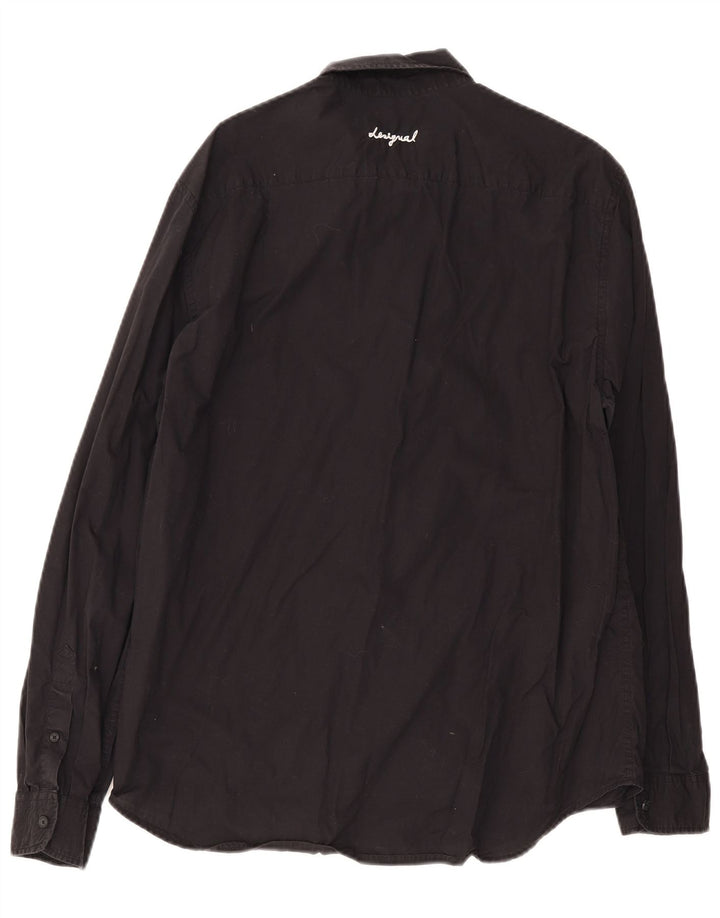 Мужская рубашка стандартного кроя с рисунком Desigual XL, черная, хлопок