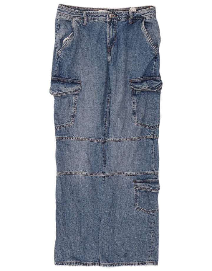 Женские прямые джинсы карго Zara EU 40 Medium W30 L31, синие, хлопок