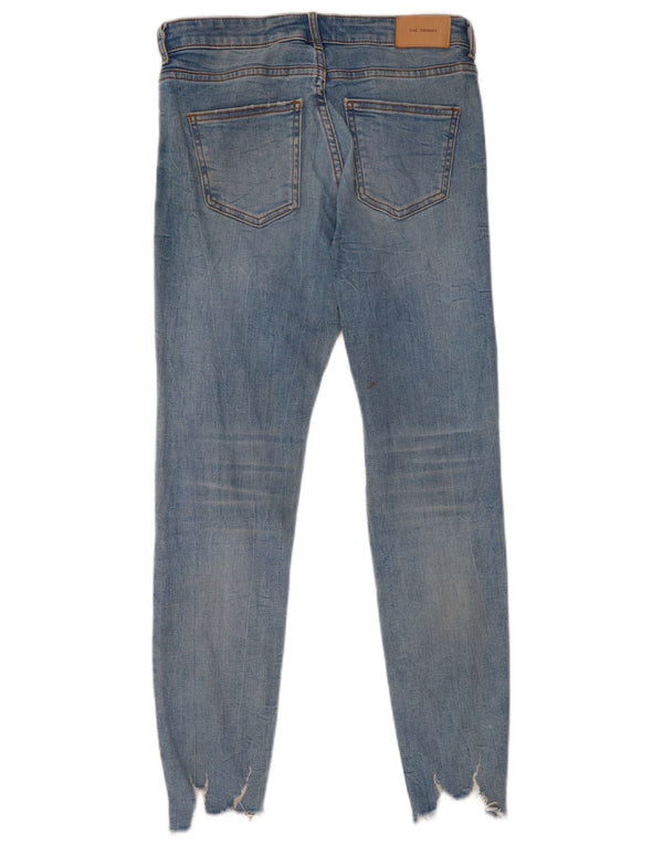 Женские потертые джинсы скинни Zara EU 38, маленькие W28 L27, синие, хлопок