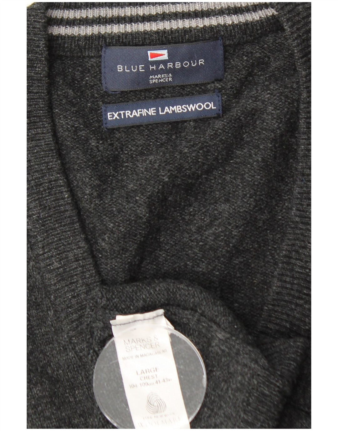 Мужская майка MARKS & SPENCER Blue Harbour Vest, большая черная овечья шерсть