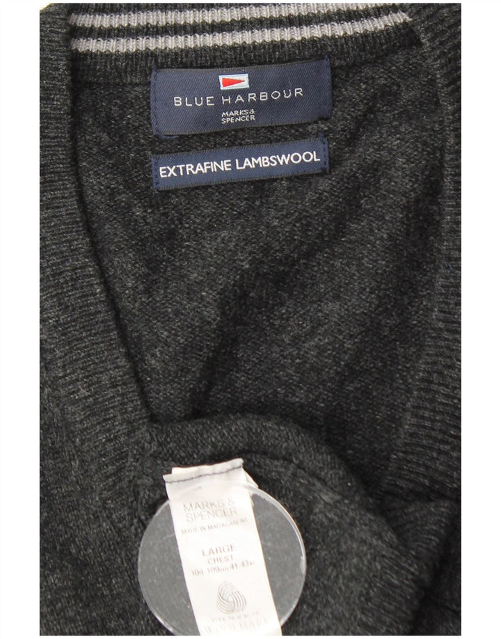 Мужская майка MARKS & SPENCER Blue Harbour Vest, большая черная овечья шерсть