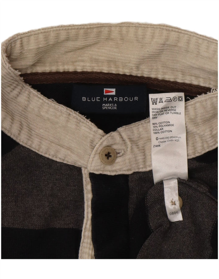 Мужской джемпер с воротником-поло Marks & Spencer Blue Harbour, большой серый