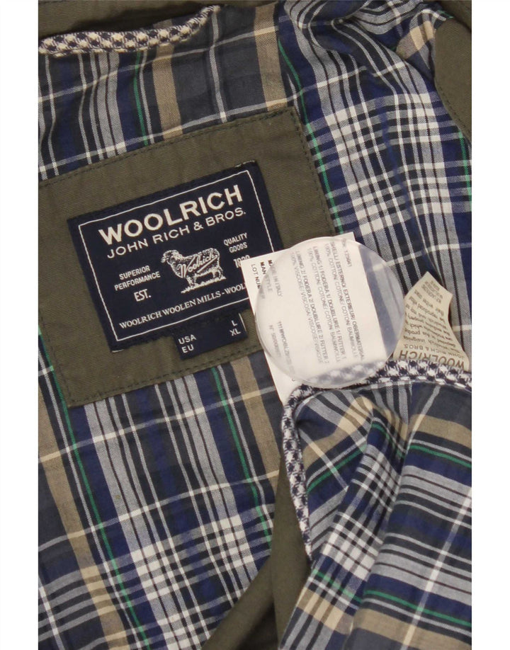 Мужская куртка Woolrich UK 40, большая зеленая, хлопок