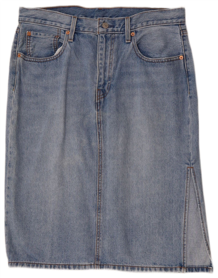 Женская джинсовая юбка LEVI'S W32, большая синяя, хлопок