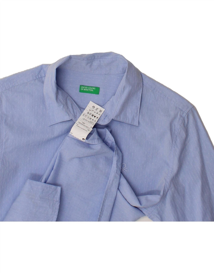 BENETTON Boys Shirt 11-12 Years 2XL Blue Cotton Vintage Benetton and Second-Hand Benetton from Messina Hembry 