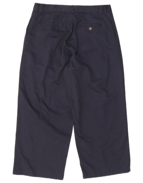 Izod Boys Husky Cropped Trousers 15-16 Years W32 L24 Navy Blue Cotton