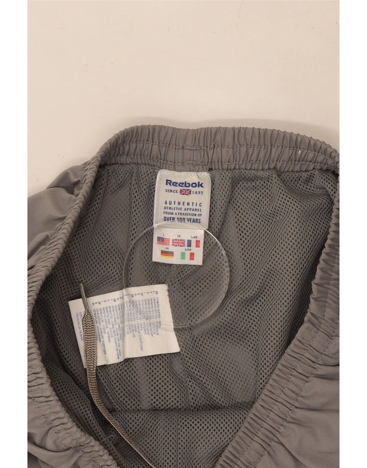 REEBOK Женский спортивный костюм Брюки Джоггеры UK 14 Большой серый полиэстер