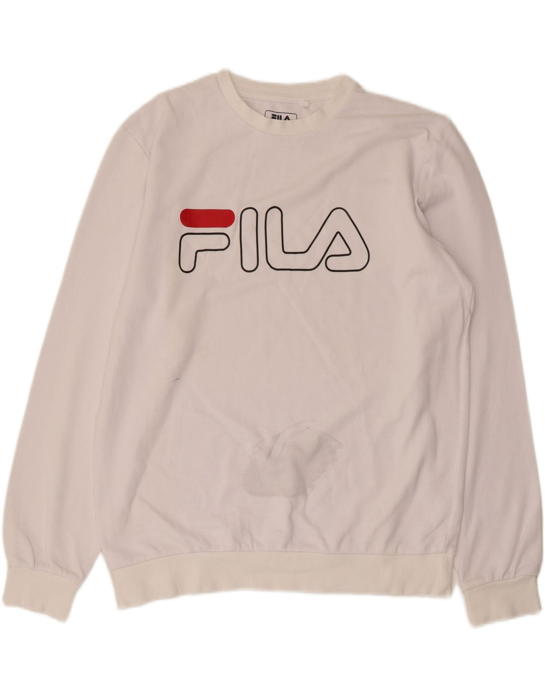 Мужской свитшот с рисунком FILA, большой белый хлопковый джемпер