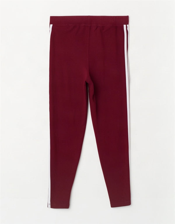 Женские леггинсы Adidas UK 16, большие бордовые, хлопок
