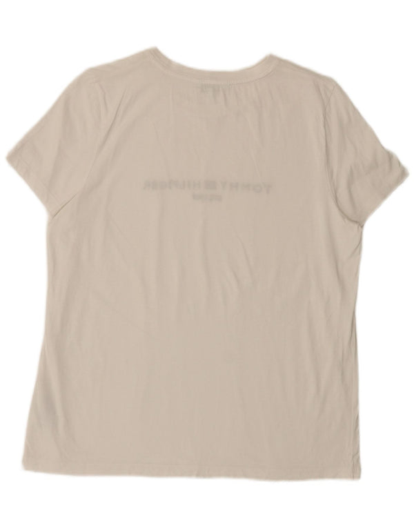 Женская футболка с рисунком Tommy Hilfiger Top UK 20 2XL, белый хлопок