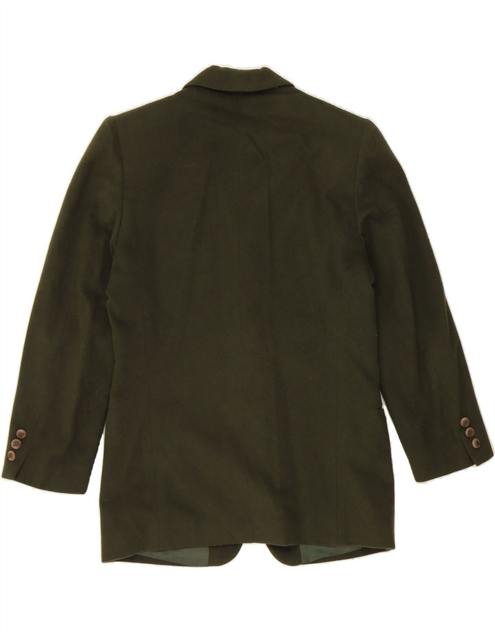 HENRY COTTONS Womens 2 Button Blazer Jacket IT 42 Medium Green Wool Vintage Henry Cottons and Second-Hand Henry Cottons from Messina Hembry 