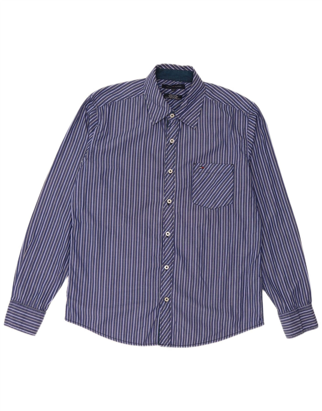 Мужская рубашка Tommy Hilfiger XL из хлопка в синюю полоску