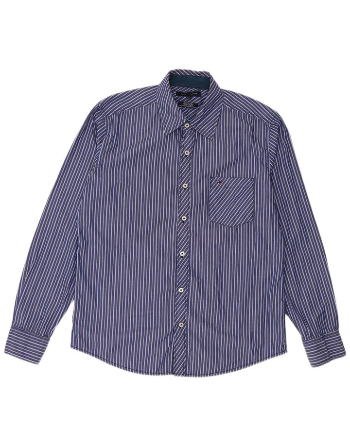 Мужская рубашка Tommy Hilfiger XL из хлопка в синюю полоску