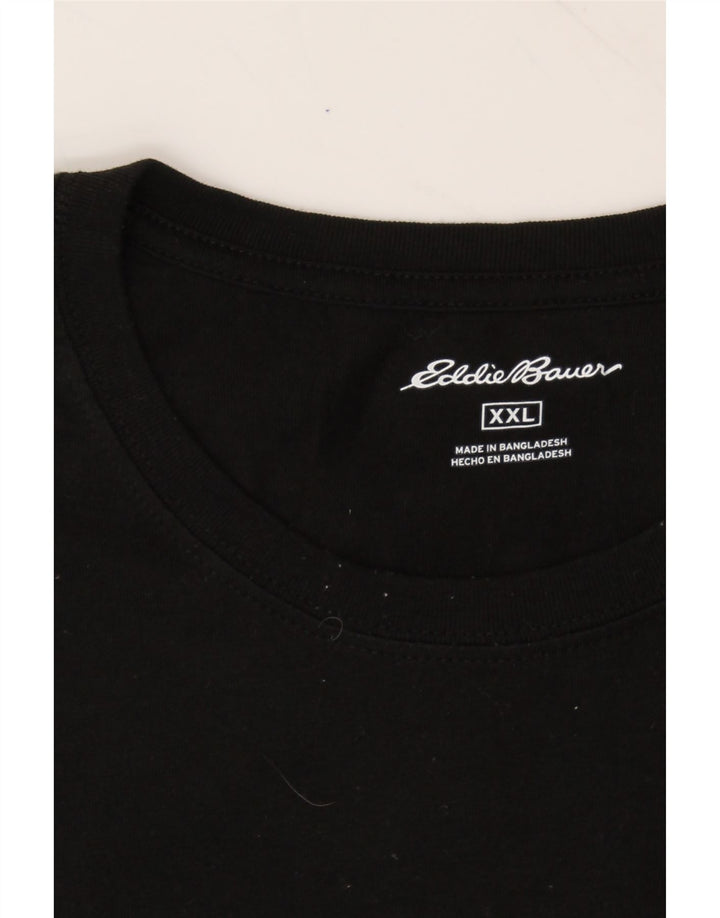 EDDIE BAUER Mens T-Shirt Top 2XL Black Cotton Vintage Eddie Bauer and Second-Hand Eddie Bauer from Messina Hembry 