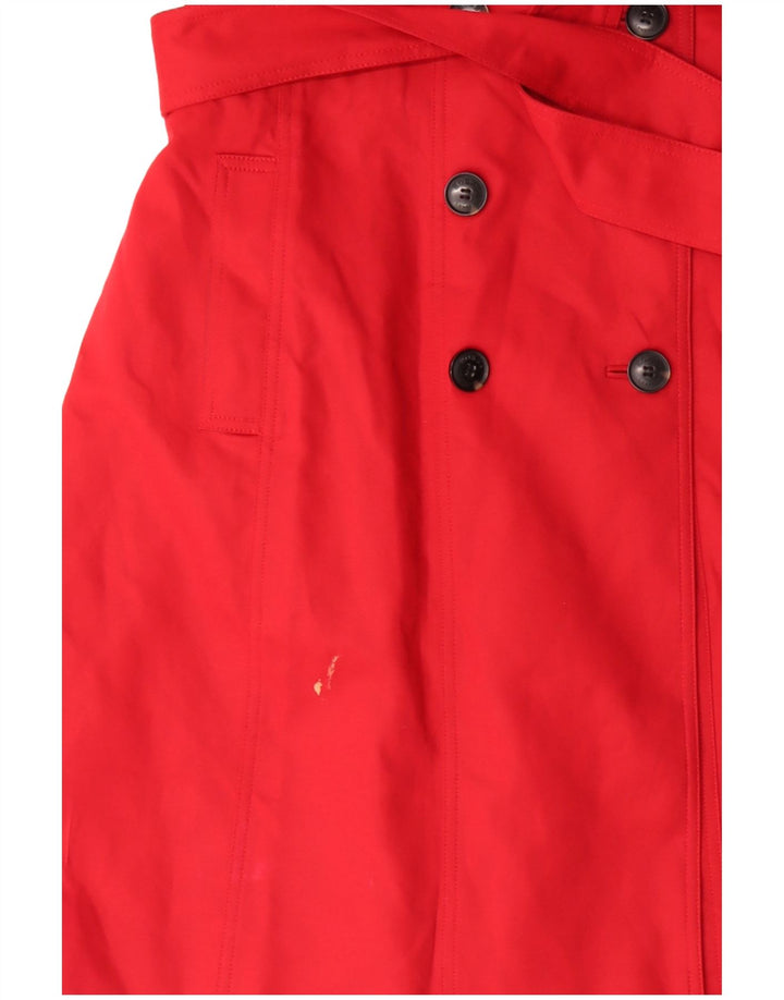 Женский тренч Hobbs UK 14, средний красный хлопок, красный