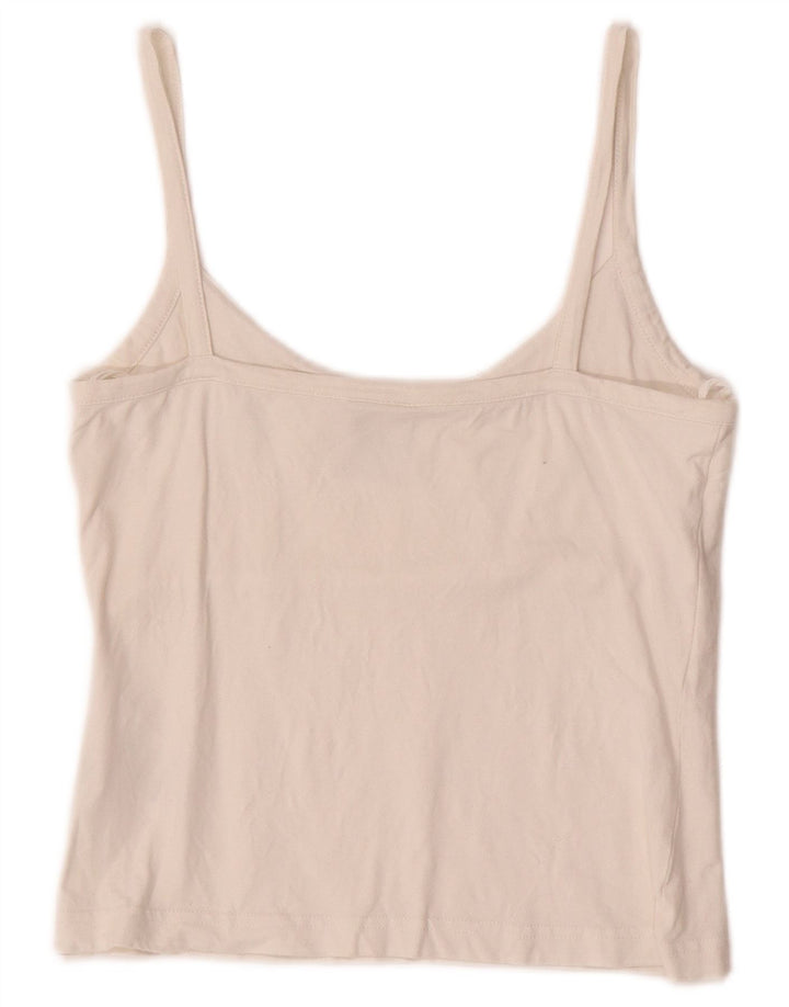 Женский укороченный топ на бретельках ADIDAS UK 12, средний цвет, белый хлопок