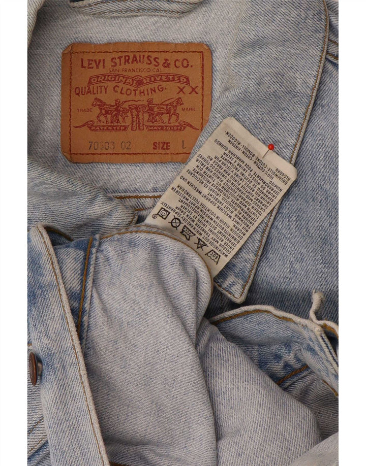 Мужская джинсовая куртка Levi's UK 40, большая синяя, хлопок