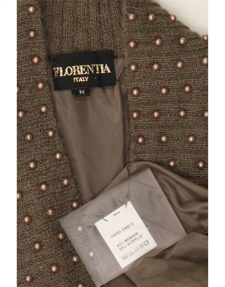 Женский свитер-кардиган оверсайз FLORENTIA UK 14, средний коричневый в пятнистый цвет
