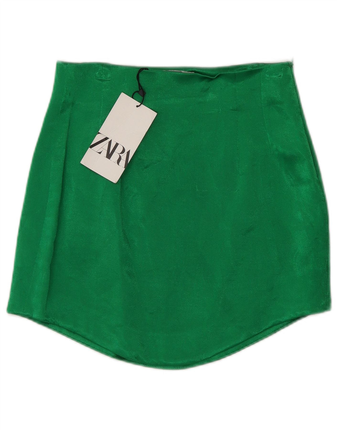 Женская мини-юбка Zara XS W24 зеленая вискоза