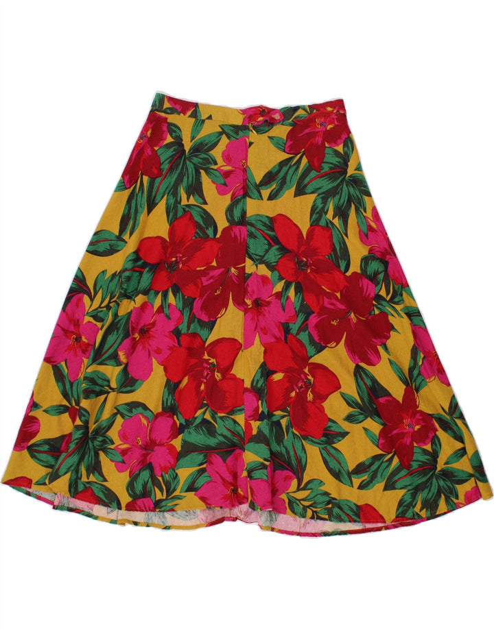 C&C CALIFORNIA Womens Flared Skirt Medium W30 Multicoloured Floral Linen Vintage C&C California and Second-Hand C&C California from Messina Hembry 