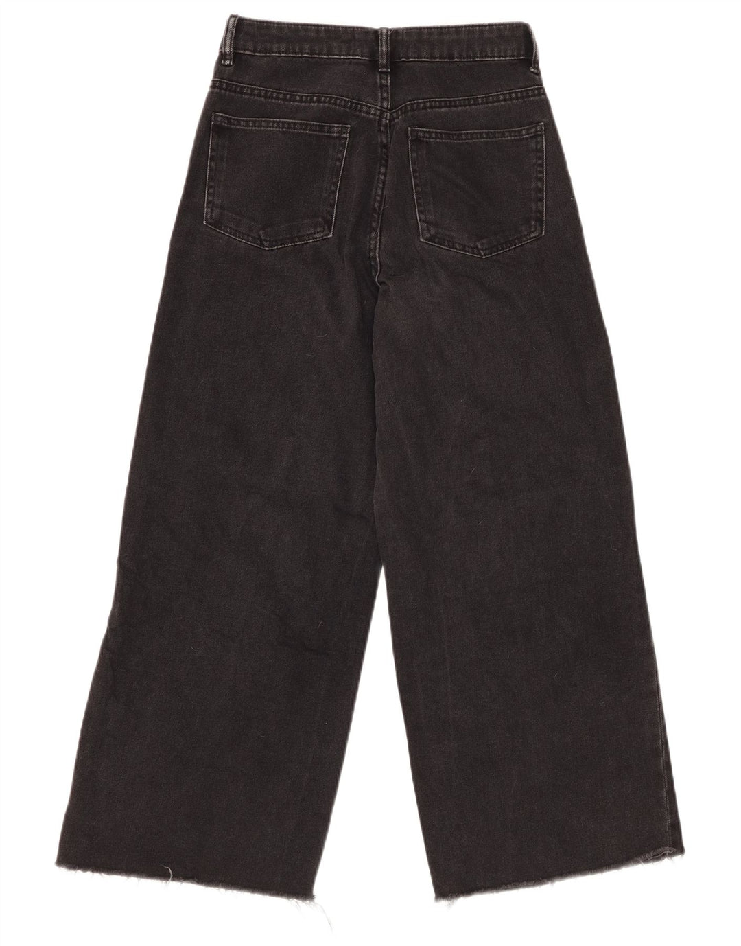 Женские укороченные широкие джинсы с высокой посадкой ZARA W22 L25, черный хлопок