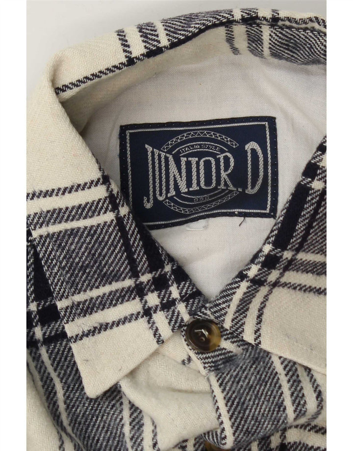 Мужская фланелевая рубашка Junior.D XL в клетку белого цвета