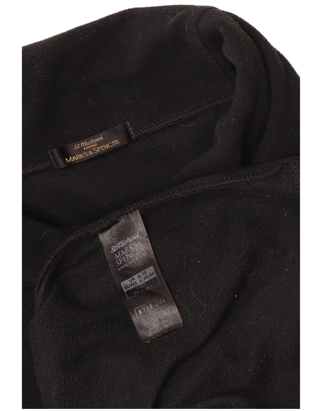 Женский флисовый джемпер оверсайз Marks & Spencer UK 18 XL, черный полиэстер