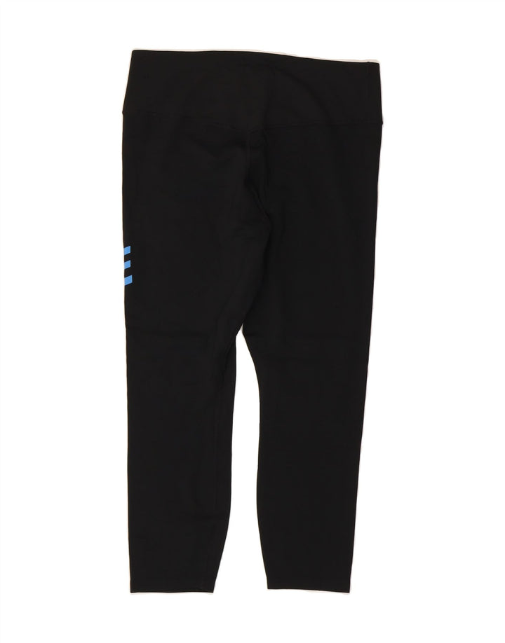 NIKE Womens Dri Fit Graphic Capri Leggings UK 16 Large  Black Polyester Vintage Nike and Second-Hand Nike from Messina Hembry 
