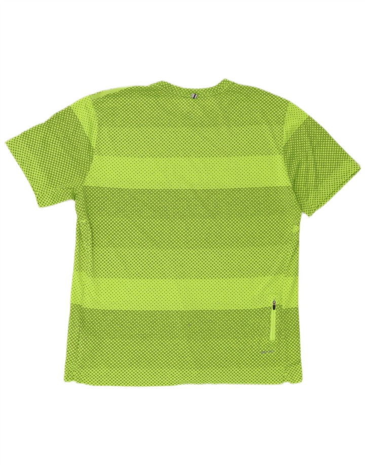 Мужская футболка Nike Dri Fit Top XL, зеленый полиэстер с геометрическим рисунком