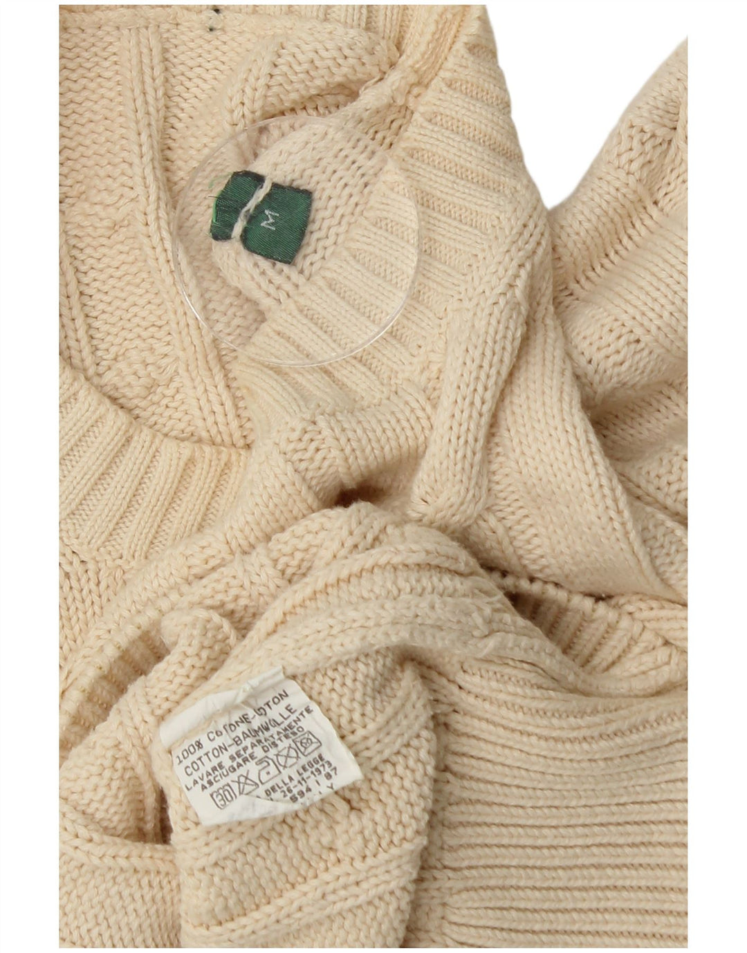 Винтажный мужской джемпер с круглым вырезом, средний хлопковый свитер белого цвета