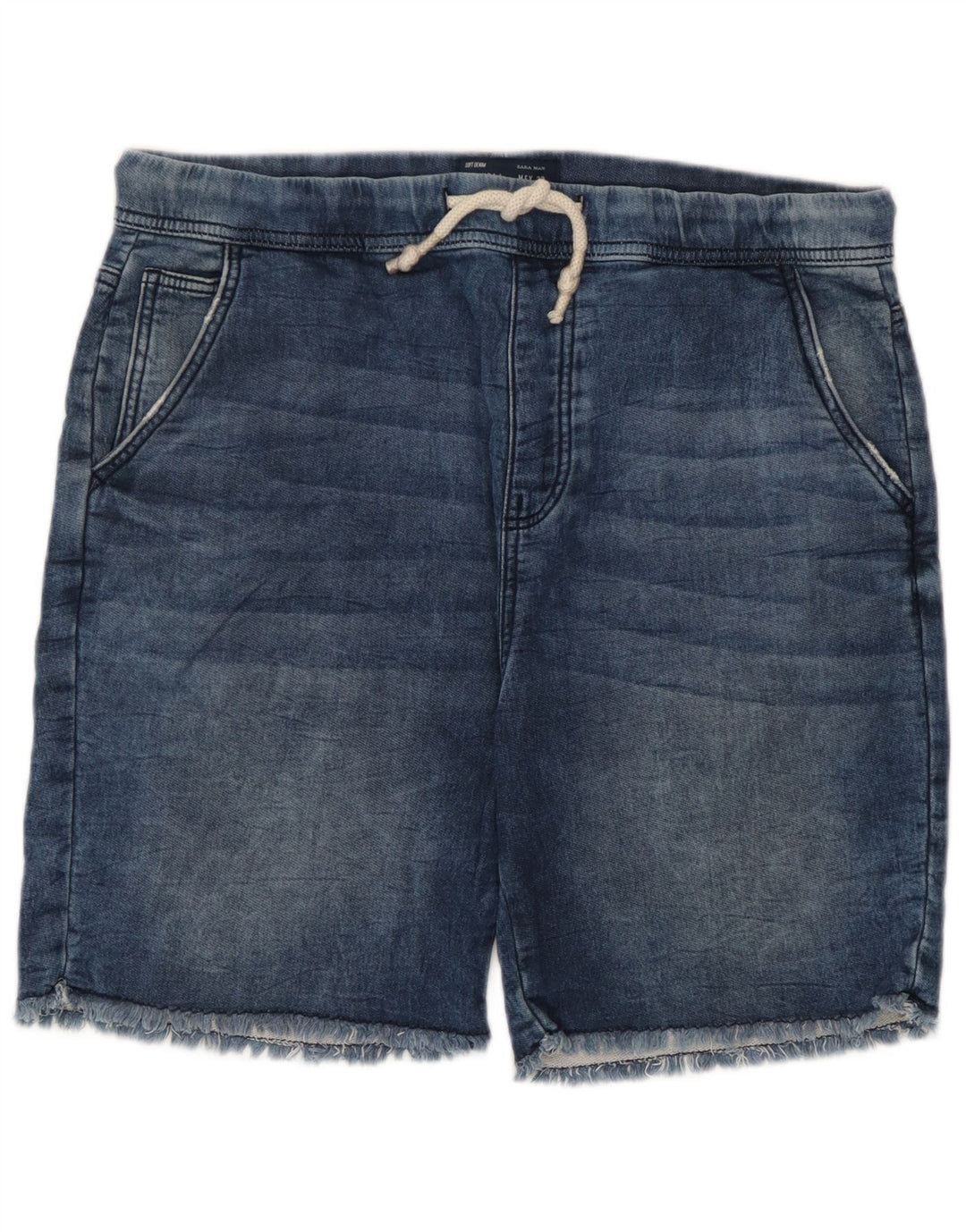Мужские шорты Zara, большие, W32, синие, хлопок