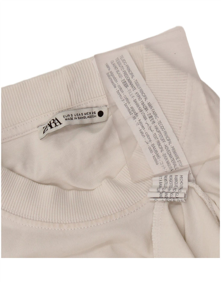 Мужская футболка Zara маленького размера из хлопка белого цвета