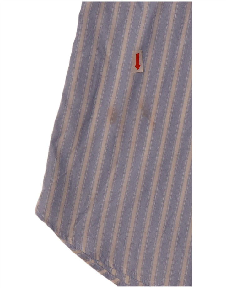 Мужская рубашка с коротким рукавом Carrel, размер 40, 15, 1/2, средний размер, синяя полоска, хлопок