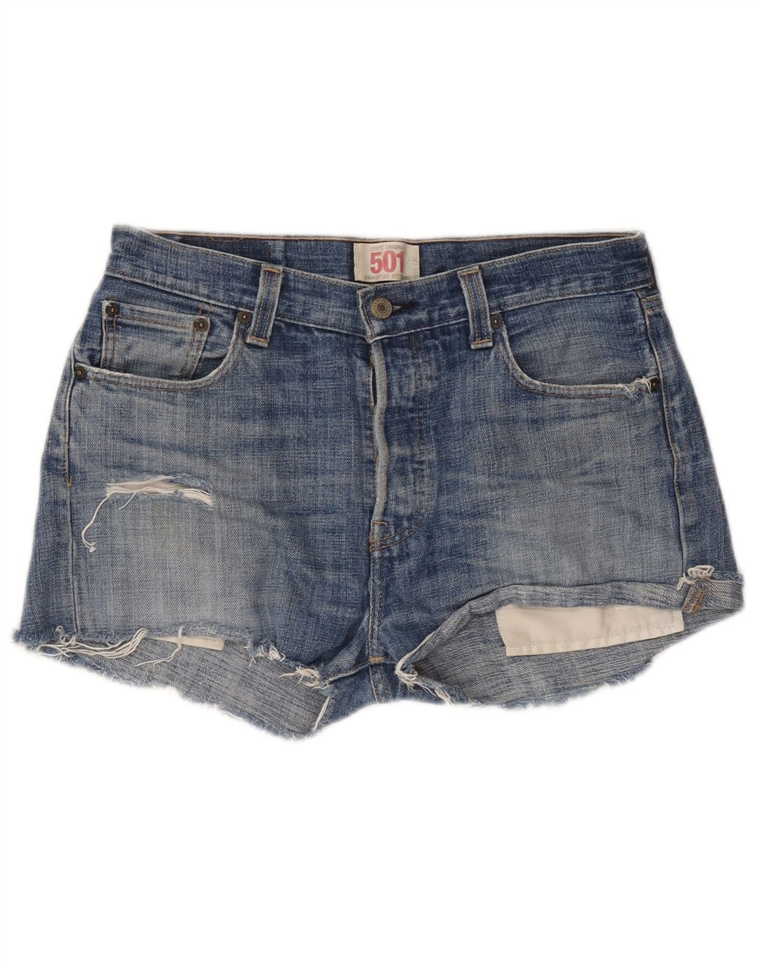 Женские джинсовые шорты Levi's 501 W30, средний синий, хлопок