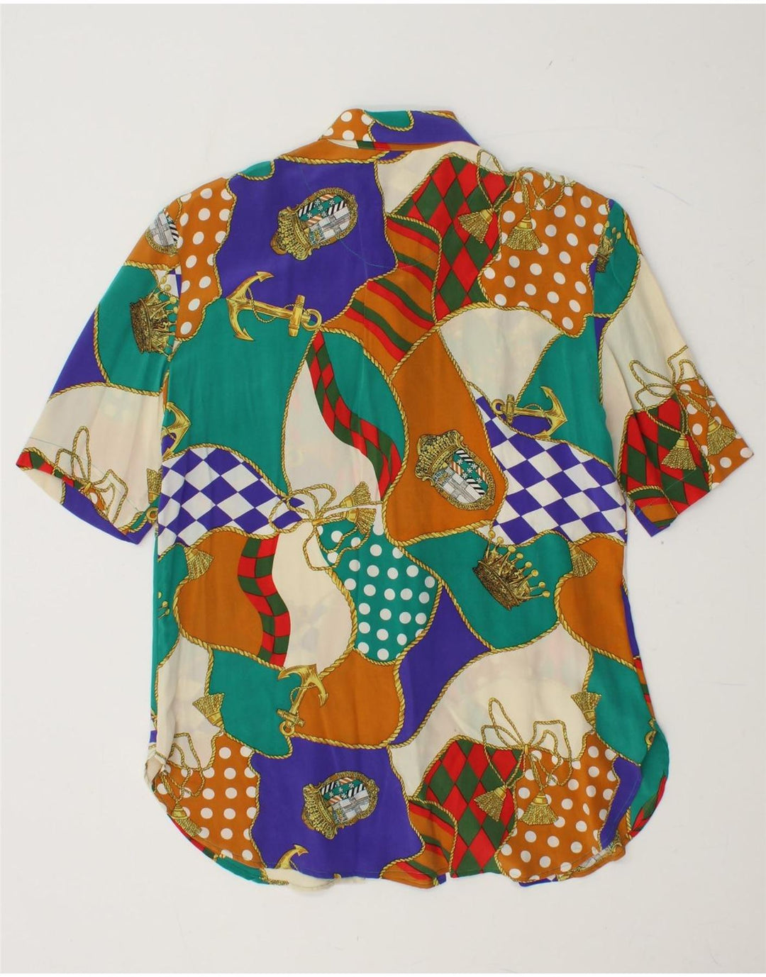 Блузка-рубашка женская FIORELLA RUBINO UK 14, средний разноцветный пэчворк