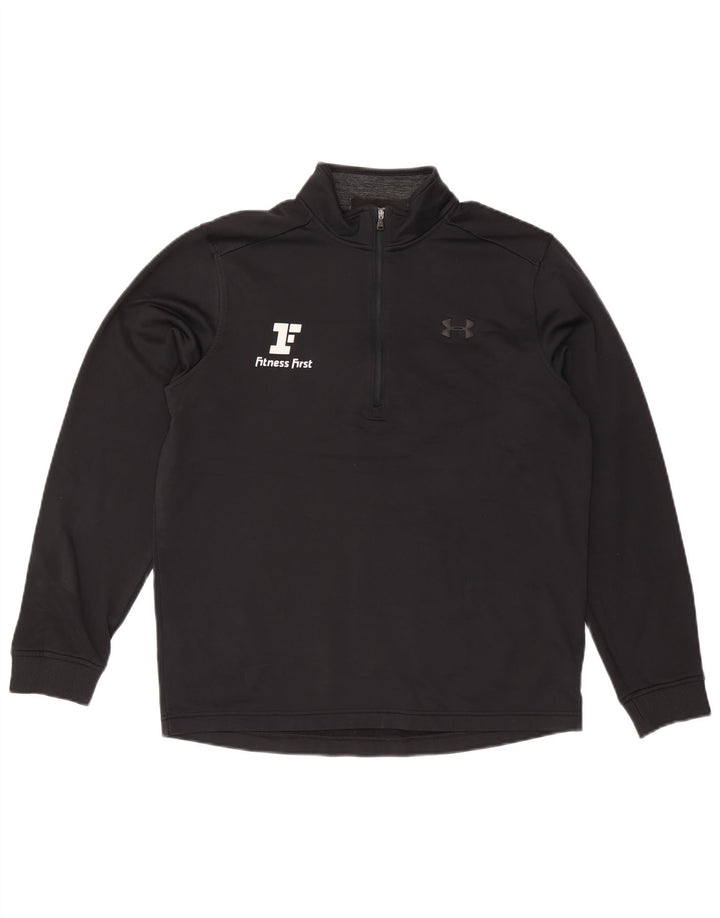 Мужской свитшот на молнии с рисунком Cold Gear Under Armour, средний черный