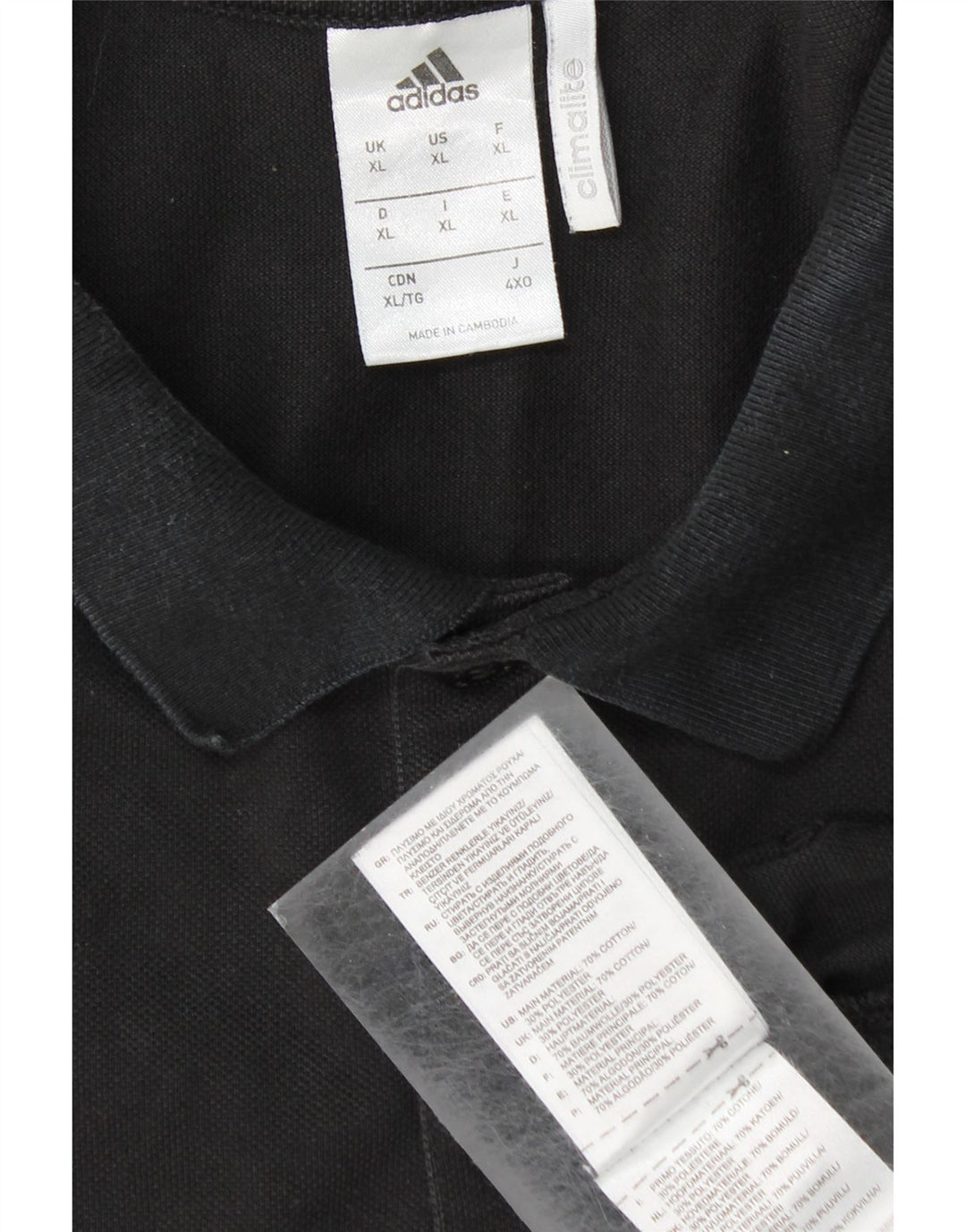 Мужская рубашка-поло ADIDAS Climalite XL, черный хлопок