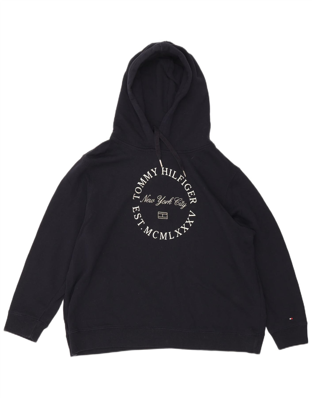 Женский джемпер с капюшоном TOMMY HILFIGER UK 22 3XL, темно-синий, хлопок