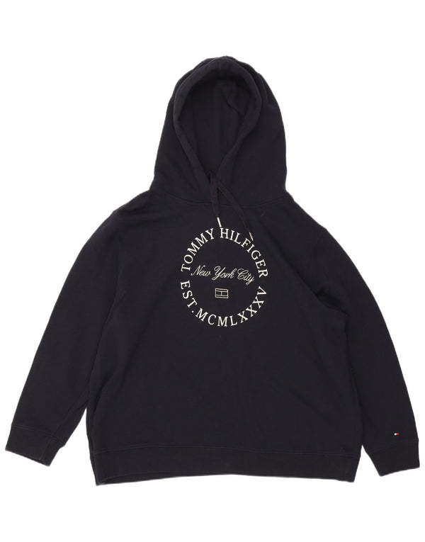 Женский джемпер с капюшоном TOMMY HILFIGER UK 22 3XL, темно-синий, хлопок