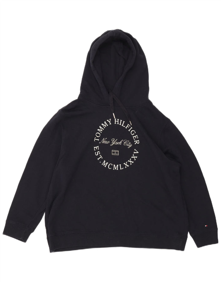 Женский джемпер с капюшоном TOMMY HILFIGER UK 22 3XL, темно-синий, хлопок