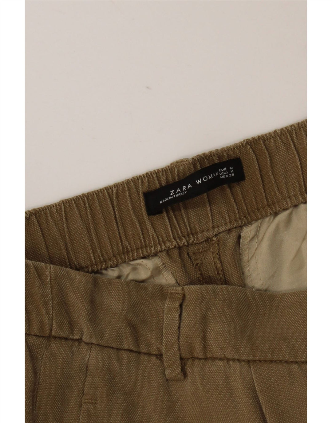 Женские укороченные брюки Zara Medium W28 L23 Коричневые