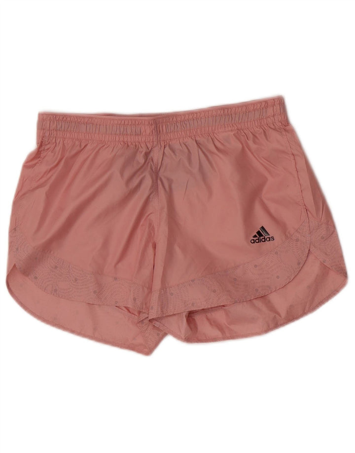 Женские спортивные шорты для бега Adidas UK 8, маленькие розовые из полиэстера