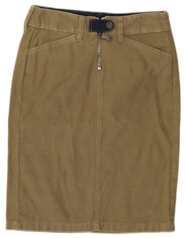 Женская юбка-карандаш Diesel W26, маленькая, цвет хаки, хлопок