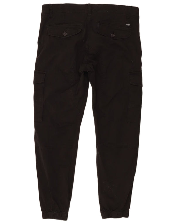 Мужские зауженные брюки-карго Jack & Jones W34 L26, черный хлопок
